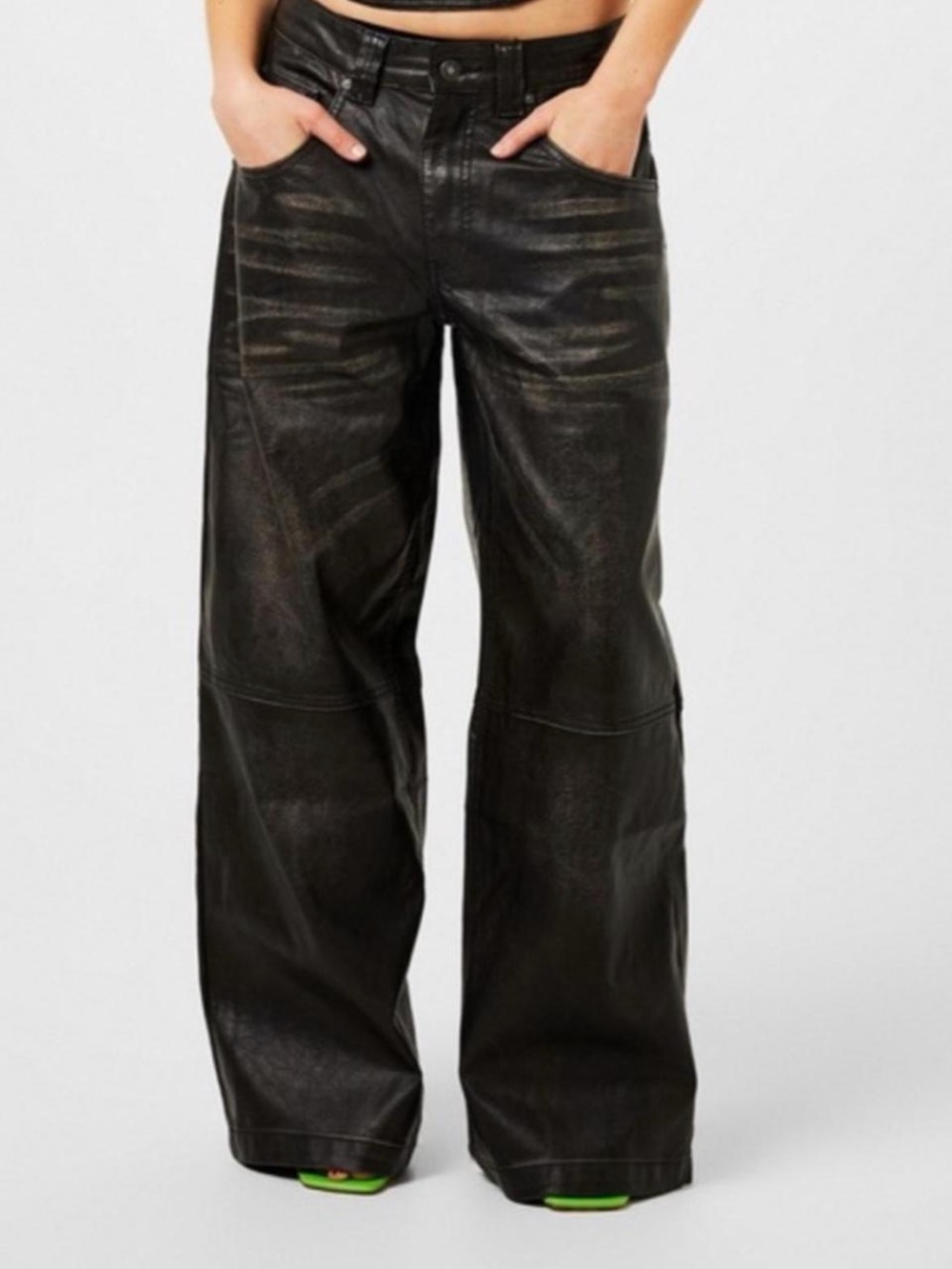 Jaded London Black leather pant